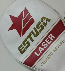 ESTUSA Tennis Racquet Mid Size LASER P3 Ceramic Kevlar Becker VTG USA WHITE Case