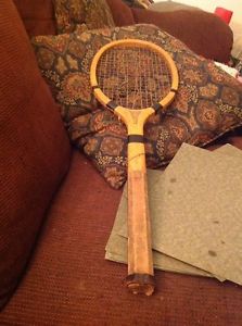 VINTAGE ANTIQUE WOOD TENNIS RACQUET BY: DUNBAR-GIBSON..NEW YORK "Beauty"