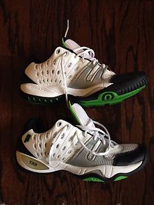 Prince Mens T22 Mid Tennis Shoes - Size 12 - White/Black/Green - New / No Box