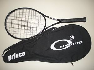 PRINCE O3 SPEEDPORT BLACK TEAM MP 100 TENNIS RACQUET 4 3/8 (NEW STRINGS)
