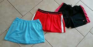Lot of 3 Women's Nike Dri-Fit Tennis Running Skirt/Skort/Shorts SZ L