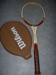 Unused Vintage WILSON Lady Advantage Wood Tennis Racquet w Cover 4 3/8L