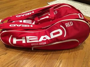 Head special edition red tennis bag; space for 12 racquets