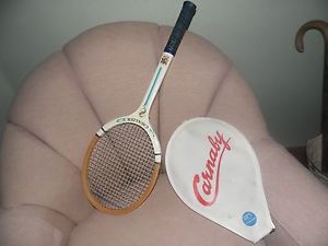 Vintage Carnaby Cavalier Wooden Tennis Racquet w/ Cover Made in Japan 4 1/2 L