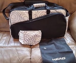 Head TENNIS Duffle Bag ENORMOUS Carry On BLACK WHITE design Tennis  29