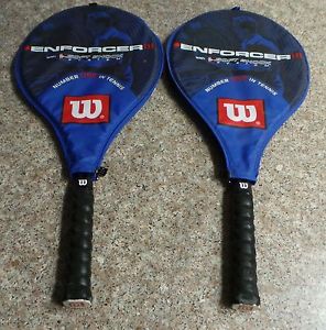 Wilson Enforcer Tennis Racquet's and Covers  Lot of 2 BOTH 4 3/8