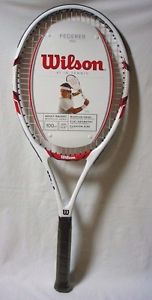 Wilson Federer 100 Pre-Strung Tennis Racquet,Flat Frame Geometry,4-1/4
