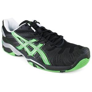 Asics Gel Resolution 4 Mens  tennis shoe       sizes 9 1/2  Black/green/white