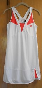 Lotto Natty Tennis Dress White/Coral Insets Size M CUTE!