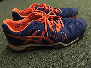 Asics Gel Resolution Tennis Shoe Blue/0range Size 11 Used Once A+++