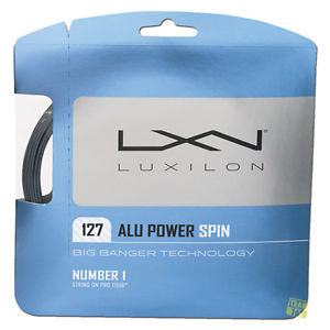 Luxilon Cuerdas de tenis Big Banger ALU POWER 127 SPIN 16 Conjunto plata