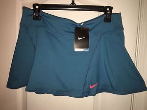 NWT NIKE Dri Fit Blue Tennis Team Sexy Sport Dri fit Skirt Skort 620842 Womens L