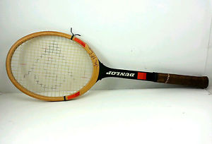 Vtg Dunlop John McEnroe Signed Wood Tennis Racket  L4 1/2 With Wood Press