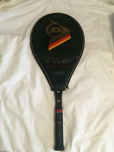 Vintage Dunlop Black Max Graphic Glass Tennis Racket Racquet w/ Vinyl Cover