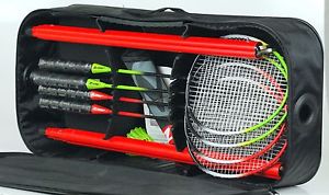 Zume Games Portable Instant Badminton Set Freestanding Base Case Lightweight