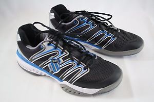 Mens K-Swiss Bigshot Tennis Shoe Size 10 1/2 US Black Blue Silver 44 EUR