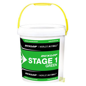 Dunlop Bolas de tenis Etapa 1 verde 60 Cubo