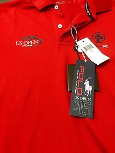 NWT RLX Ralph Lauren 2015 US Open Tennis  Performance Polo Navy Slim Fit Med