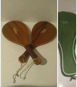 Vitesse by Brownstone Wooden Racquet Ball Paddles