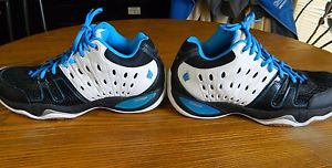 Ektelon T22 Mid Men's Shoes White/Black/Energy Blue Raquetball Size 11.5 EUC