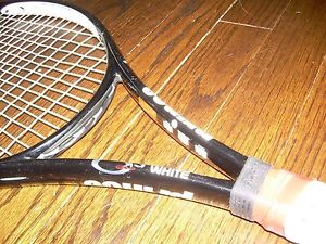 PRINCE O3 WHITE MIDPLUS 100 SQ IN TENNIS RACQUET 16 X 19 PATTERN 4 1/4