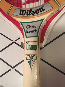 Vintage WILSON Chris EVERT Professional Champ Wood Tennis Racket - 4 1/2 grip