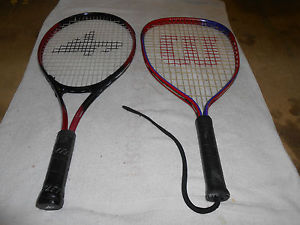 TENNIS RACKETS 1 WILSON   &   1 ATHLETICAL,  APPROX 24" LONG