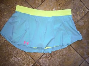 NWT Under Armour Blue Aqua Light Heatgear UA Tennis Matchpoint Skirt Skort Sz L