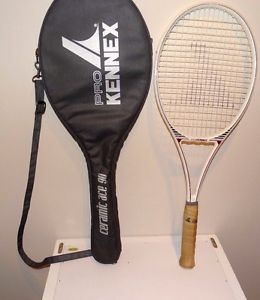 Vintage Pro Kennex Silver Ace 90 Ceramic Tennis Racket Racquet 4 1/2 Mid Size