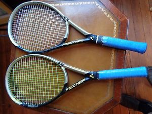 Pair(2) Fischer Strike Ti. Big Spot 102in. Tennis Rackets 4 3/8