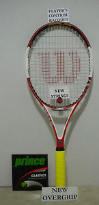Wilson N Code Pro Staff Six One 95 Tennis Racquet 4 5/8 NEW STRINGS + NEW GRIP