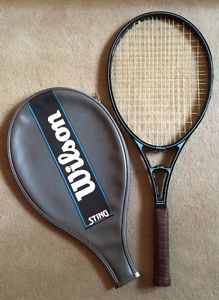 Vintage Wilson STING 100% Graphite Tennis Racquet 4-1/2 Grip w/ Zipper Case