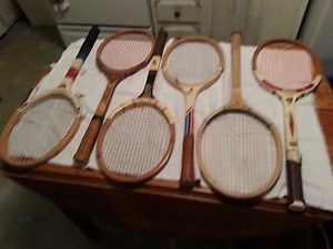 Lot 6 vintage wood tennis rackets raquets Decoration Wilson Chemold Garcia More