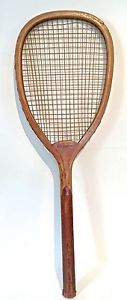 Antique DW Granbery Wood Flat Top Tennis Racquet Columbia New York Orig. Strings