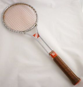 Wilson T3000 Metal Tennis Racquet 4 1/2  M Leather Grip Powerful Vintage Racket