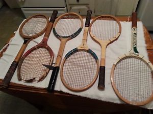Lot 6 vintage wood tennis rackets raquets Decoration Wilson Dunlop Court deluxe