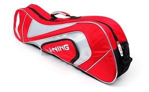 Li-Ning red Badminton Racket Equipment Bag Racquet Sports Storage Triple bags