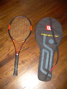 WILSON HAMMER H TOUR 95 SQ IN TENNIS RACQUET 4 1/4" GRIP WILSON PRO STAFF COVER