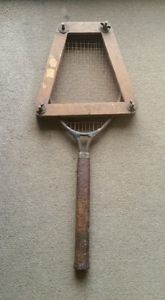 Vintage Dayton Large Handle Steel and Wood Tennis Racquet Circa 1920's