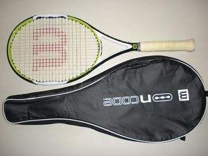 WILSON nCODE nPRO OPEN 100 TENNIS RACQUET 4 5/8   (NEW STRINGS)