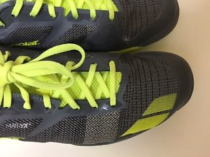 New BABOLAT Men`s Jet All Court Tennis Shoes Gray/ Yellow Size 11