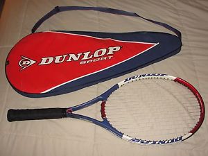 DUNLOP TENNIS RACKET - SPIRIT 100 w/CASE - 4 1/2" GRIP - GREAT SHAPE - LOT IUJ