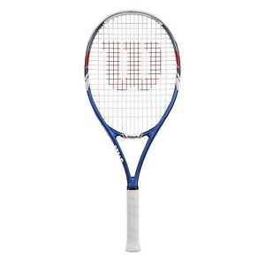 Wilson US Open Adult Strung Tennis Racket Blue/Gray 4 1/4-Inch Grip