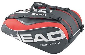 HEAD Tour Team 9R Supercombi Tennis Bag Charcoal/Coral