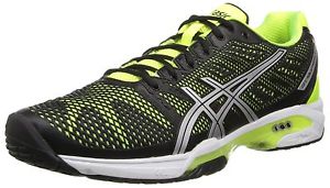 ASICS Men's GEL-Solution Speed 2 Tennis Shoe Onyx/Flash Yellow/Silver 6 D(M) US
