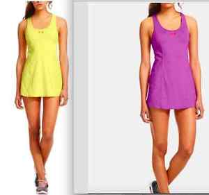 NWT Under Armour Vent Purple / Yellow Light Heatgear UA Tennis Matchpoint Dress