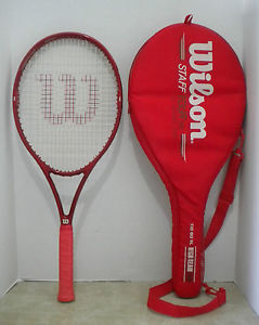 Wilson Staff Tour 110 6.5 Tennis Racquet 4 3/8- Blood Red Frame and Cover.