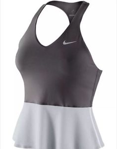 New WOMEN'S NIKE MARIA SHARAPOVA DRI-FIT GRAY TENNIS BRA Top 549699-067 M