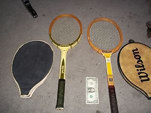 TENNIS CHRIS EVERT WOOD RACQUET AND PANCHO GONZALES