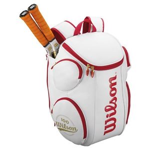 WILSON 100 YR TOUR BACKPACK white tennis racquet hard shell bag - Reg $110